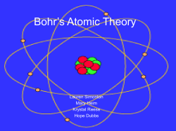 Bohr-ings Atomic Thoery