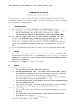 Radio Disney Music Awards Competition Terms and Conditions