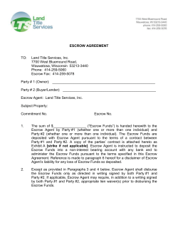 escrow agreement - Land Title Services