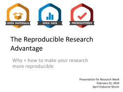 The Reproducible Research Advantage