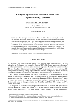 Granger`s representation theorem