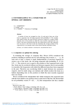 1. A conjecture on optimal list ordering