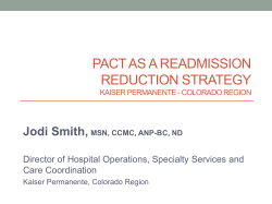 pact as a readmission reduction strategy