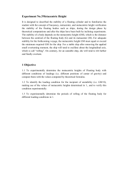 3.13 Analytical determination of Metacentric height