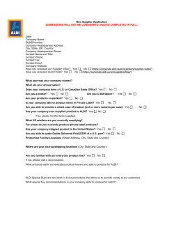 New Supplier Application