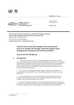 SAICM/IP.1/3/Rev.1 SAICM/IP.1/3/Rev.1 Distr.: General 3 February