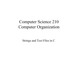 Strings and Text Files in C