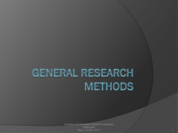 General Research methods