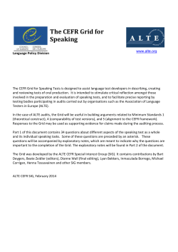 The CEFR Grid for Speaking