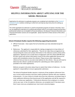 helpful information about applying for the meerl program