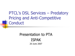20 June, 2007 PTCL`s DSL Services