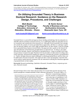 On Utilizing Grounded Theory in Business Doctoral Research