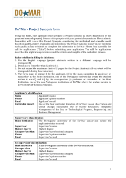 Do*Mar - Project Synopsis form