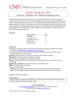 2004 Statewide Nevada Gaming Win