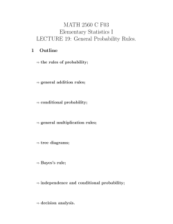 MATH 2560 C F03 Elementary Statistics I LECTURE 19: General