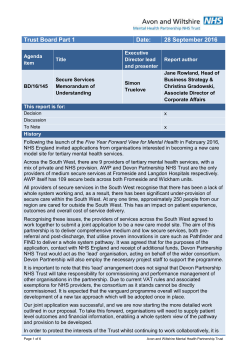 MOU secure services - Avon and Wiltshire Mental Health