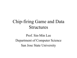 Lecture 2 Chip Firing Game - Department of Computer Science