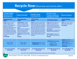 Recycle Row:What does each facility offer?