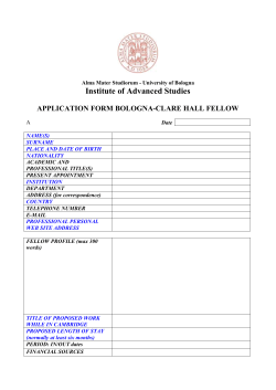 application form Fellowship Clare Hall