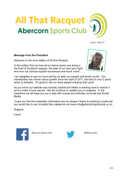 the June edition of All that Racquet.