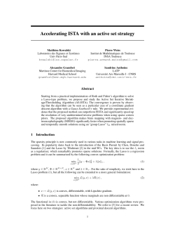 Accelerating ISTA with an active set strategy