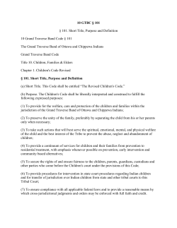10 GTBC &sect; 101 &sect; 101. Short Title, Purpose and Definition 10 Grand