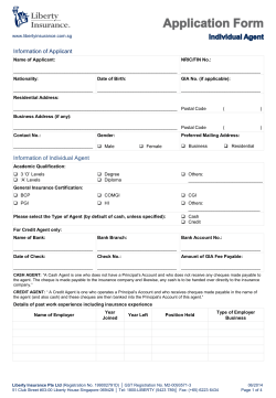 Information of Applicant Information of Individual Agent