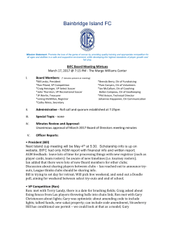 Bainbridge Island FC Mission Statement Promote the love of the