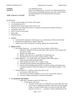 4. Lawmaking - Chapter Two - Drafting Law Activity