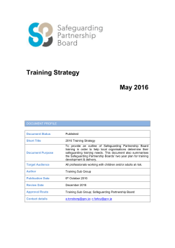 Training strategy - Jersey Safeguarding Partnership Board