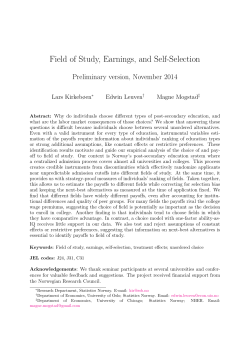 Field of Study, Earnings, and Self-Selection