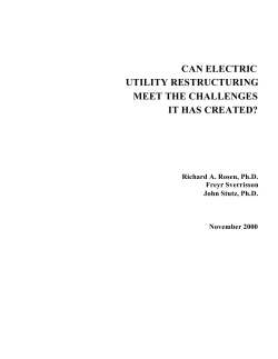 can electric utility restructuring meet the challenges