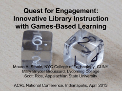 Quest for Engagement: Innovative Library Instruction with Games