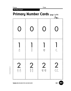 Primary Number Cards