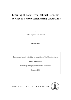 Learning Long Term Optimal Capacity: The case of a - (BORA)