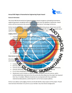 Annual IEEE Region 6 Humanitarian Engineering Project Award