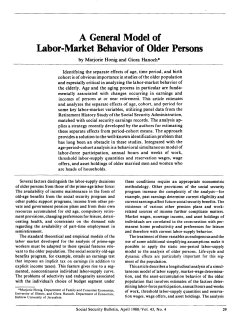 A General Model of Labor-Market Behavior of Older Persons