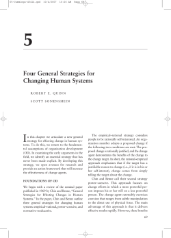 Four General Strategies for Changing Human Systems
