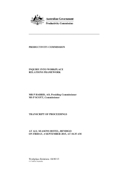 Bendigo - Productivity Commission