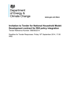 Invitation to Tender RHI in NHM
