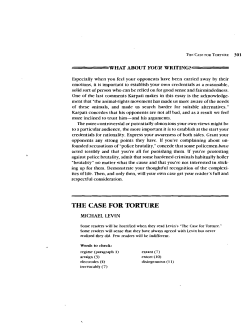 THE CASE FOR TORTURE