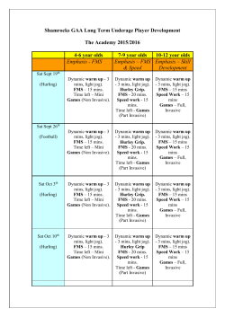 Shamrocks GAA Long Term Underage Player Development