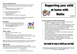 At this stage your child is learning to: Can you tell the time