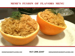 MIMI`S FUSION OF FLAVORS CATERING MENU