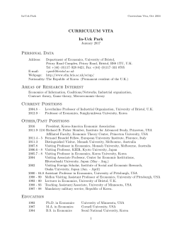 Personal Data Areas of Research Interest Current Positions Other