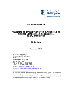 financial constraints to the investment of chinese listed firms across