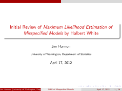 Initial Review of Maximum Likelihood Estimation of Misspecified