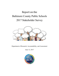 2017 Stakeholder Survey Report - Baltimore County Public Schools