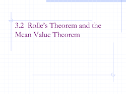 Rolle`s Theorem and the Mean Value Theorem