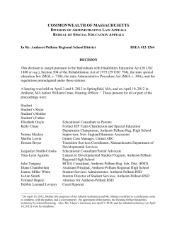 Amherst-Pelham RSD BSEA #12-1264